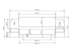 Lit avec chevets 160 x 200 cm - Avec LEDs - Coloris : Beige et naturel - LYORIMA