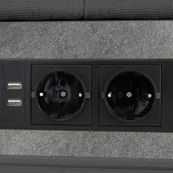 Lit avec rangement 90 x 200 cm - Lit Simple avec Tiroirs et LED - Lin Bois Métal - Sans Matelas - Gris