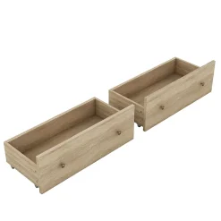 Lit avec rangement 160 x 200 cm Lit double avec 2 tiroirs et tête de lit fonctionnelle - Sans matelas - Naturel