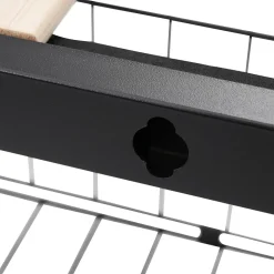 Lit avec rangement 140 x 200 cm - Lit Double avec 4 Tiroirs et LED - Lin Bois Métal - Sans Matelas - Beige