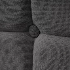 Lit avec rangement 180 x 200 cm - Lit Double avec Ports USB et LED - Lin Bois Métal - Sans Matelas - Gris