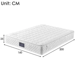 Lit avec Rangement 160x200 cm - Lit Double avec Matelas Inclus, LED et Tête de Lit Corduroy, Chêne Clair et Beige