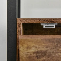 Lit avec rangement 90x200 cm - Lit Simple Cadre de Lit en Métal - avec Sommier à Lattes - Métal - Sans Matelas - Noir