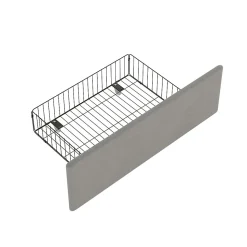 Lit avec rangement 140x200 cm - Lit rembourré avec tête de lit réglable et 4 tiroirs - Bois de pin + Velours - Sans matelas - Gris