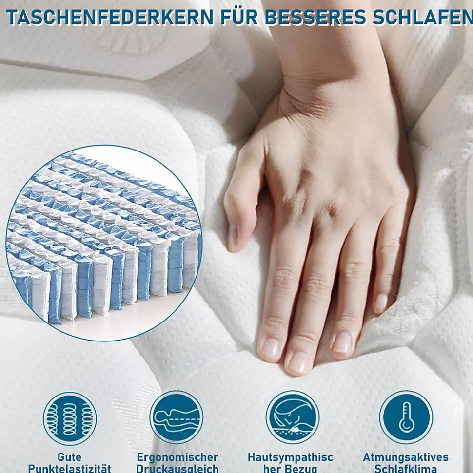 Lit avec rangement 160x200 cm - Lit double avec éclairage LED et USB - Bois massif + MDF - Sans Matelas - Chêne