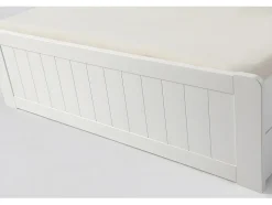 Lit avec rangements 140 x 190 cm - Blanc - MEDERICK