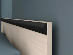 Lit avec rangements 140 x 190 cm - 2 tiroirs et 1 niche - Coloris : Naturel + Sommier - PABLO