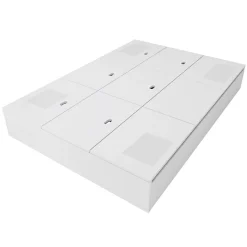Lit avec Rangements 140x200 cm - Lit Double avec Tiroirs, Espace sous le Lit - MDF - Blanc - Sans Matelas