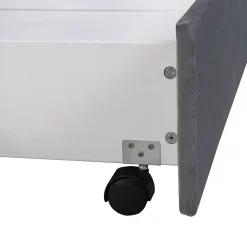 Lit avec Rangements 160x200, Lit Double Capitonné en Velours Gris avec 2 Tiroirs