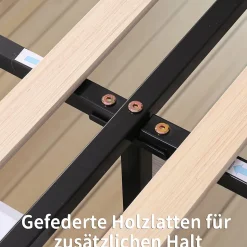 Lit avec Rangements 140x200, Lit Double Capitonné avec 2 Tiroirs, Velours Noir