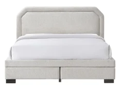 Lit avec tiroirs 160 x 200 cm - Tissu - Beige - INASTO