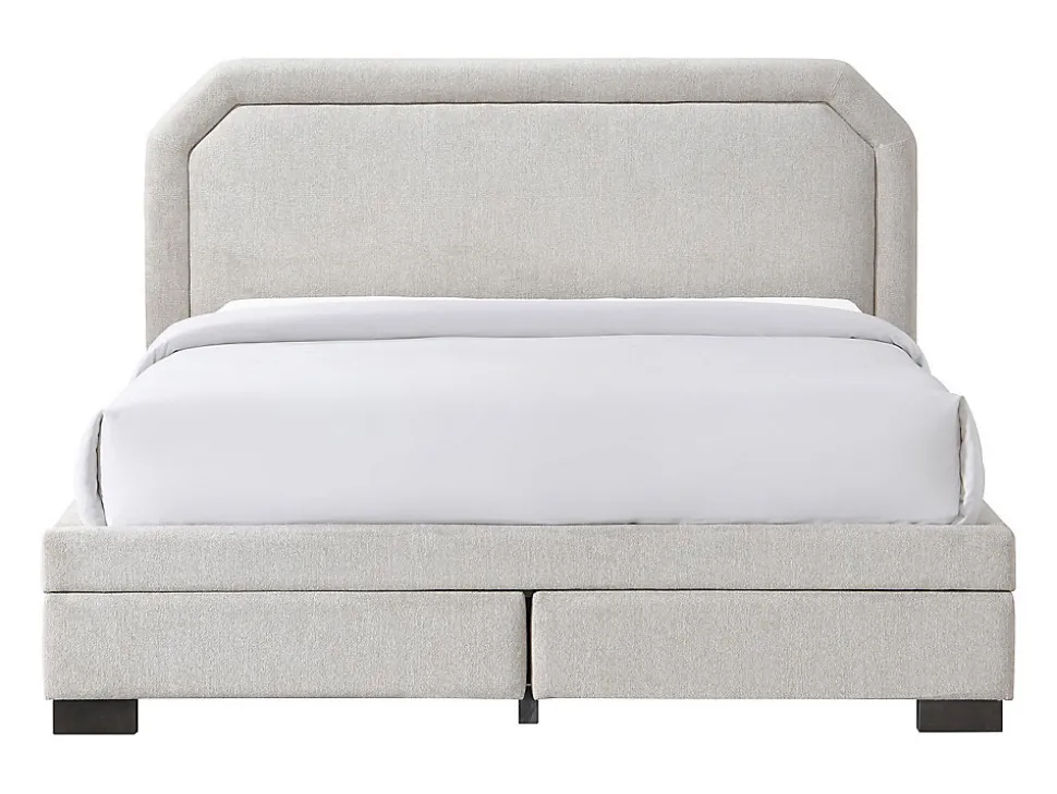 Lit avec tiroirs 160 x 200 cm - Tissu - Beige - INASTO