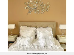 Lit avec tiroirs 180 x 200 cm - Tissu velours - Beige - LEOPOLD