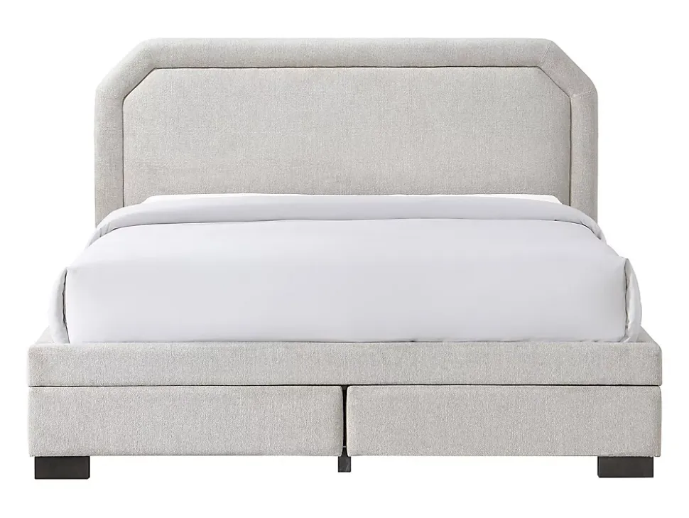 Lit avec tiroirs 180 x 200 cm - Tissu - Beige - INASTO