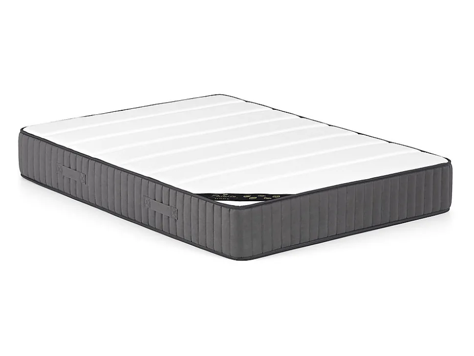 Lit avec tiroirs 160 x 200 cm - Tissu - Beige + Matelas - LEOPOLD