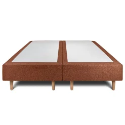 Lit avec tête de lit bouclette et sommier tapissier - Lit en bois massif