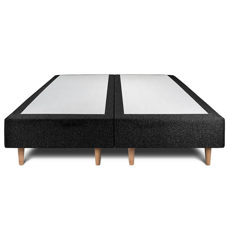 Lit avec tête de lit capitonnée et sommier tapissier - Lit en bois massif