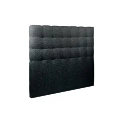 Lit avec tête de lit capitonnée et sommier tapissier - Lit en bois massif