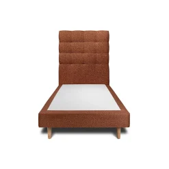 Lit avec tête de lit capitonnée et sommier tapissier - Lit en bois massif