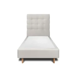 Lit avec tête de lit capitonnée velours et sommier - Lit en bois massif