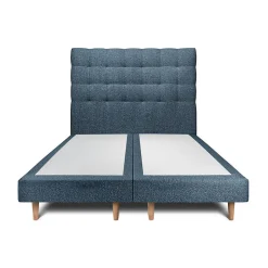 Lit avec tête de lit capitonnée et sommier tapissier - Lit en bois massif