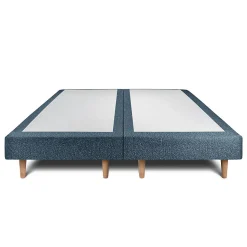 Lit avec tête de lit capitonnée et sommier tapissier - Lit en bois massif