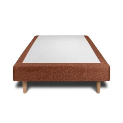 Lit avec tête de lit capitonnée et sommier tapissier - Lit en bois massif