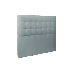 Lit avec tête de lit capitonnée velours et sommier kit - Lit en bois massif