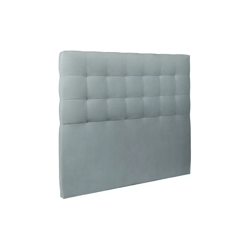 Lit avec tête de lit capitonnée velours et sommier kit - Lit en bois massif