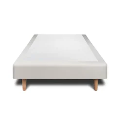 Lit avec tête de lit capitonnée velours et sommier - Lit en bois massif