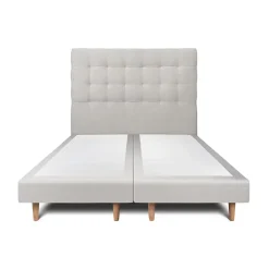 Lit avec tête de lit capitonnée velours et sommier - Lit en bois massif