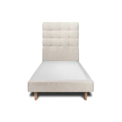 Lit avec tête de lit capitonnée et sommier tapissier - Lit en bois massif