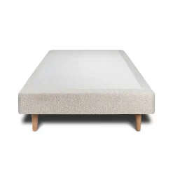 Lit avec tête de lit capitonnée et sommier tapissier - Lit en bois massif