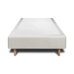 Lit avec tête de lit capitonnée velours et sommier - Lit en bois massif