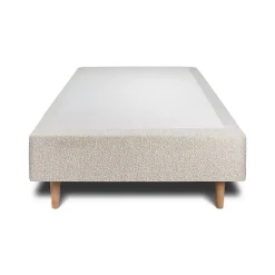 Lit avec tête de lit capitonnée et sommier tapissier - Lit en bois massif