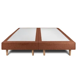 Lit avec tête de lit capitonnée et sommier tapissier - Lit en bois massif