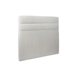 Lit avec tête de lit lignes velours et sommier tapissier - Lit en bois massif