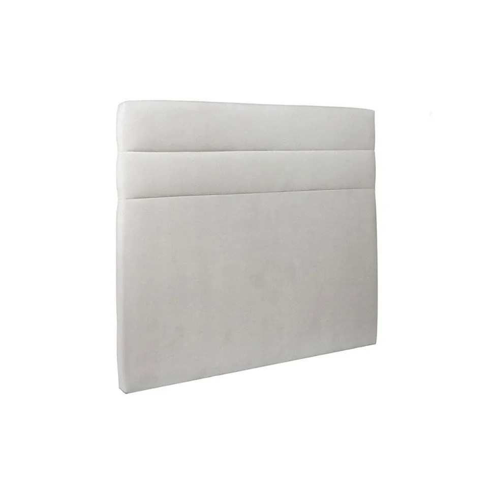 Lit avec tête de lit lignes velours et sommier tapissier - Lit en bois massif