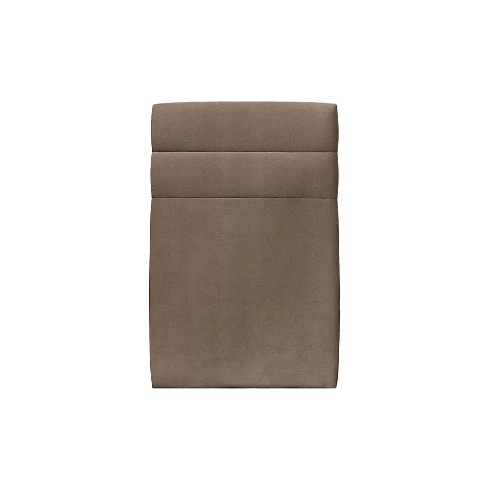 Lit avec tête de lit lignes velours et sommier tapissier - Lit en bois massif