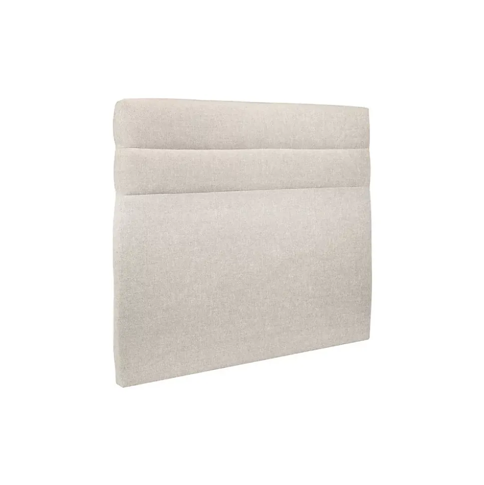 Lit avec tête de lit lignes tissu et sommier tapissier - Lit en bois massif