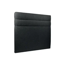 Lit avec tête de lit lignes bouclette et sommier tapissier - Lit en bois massif