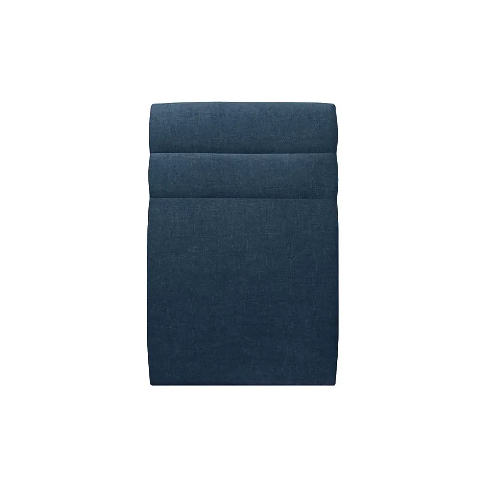 Lit avec tête de lit lignes tissu et sommier tapissier - Lit en bois massif