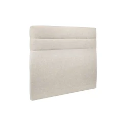 Lit avec tête de lit lignes tissu et sommier tapissier - Lit en bois massif