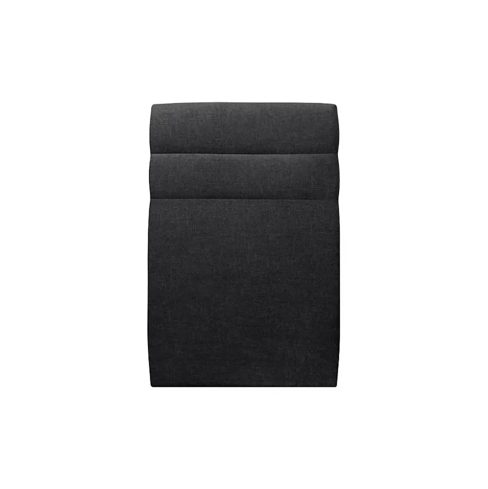 Lit avec tête de lit lignes tissu et sommier tapissier - Lit en bois massif