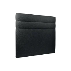 Lit avec tête de lit lignes bouclette et sommier tapissier - Lit en bois massif