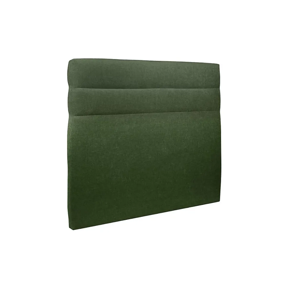 Lit avec tête de lit lignes tissu et sommier kit - Lit en bois massif