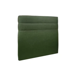 Lit avec tête de lit lignes tissu et sommier tapissier - Lit en bois massif