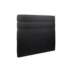 Lit avec tête de lit lignes tissu et sommier tapissier - Lit en bois massif