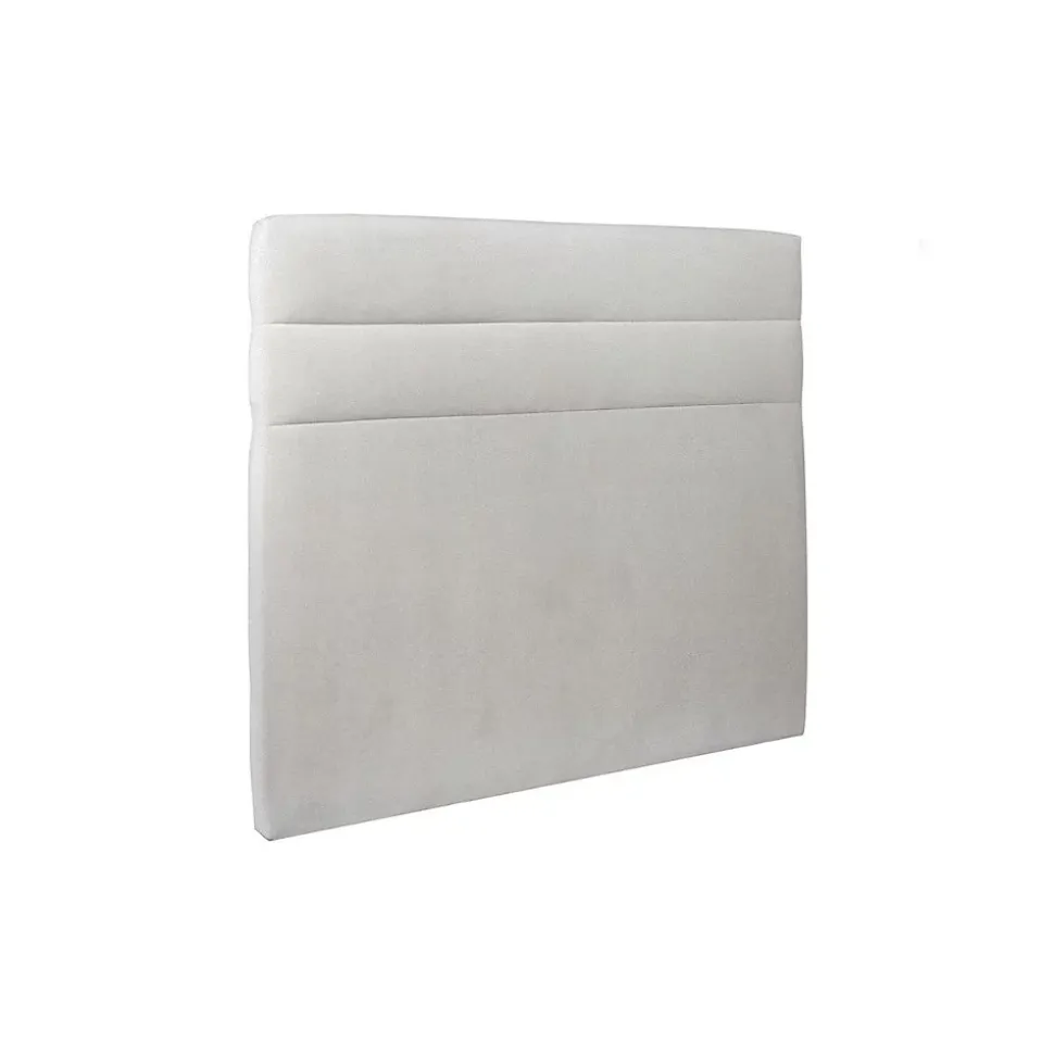 Lit avec tête de lit lignes velours et sommier tapissier - Lit en bois massif