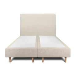 Lit avec tête de lit tapissier tissu et sommier tapissier - Lit en bois massif